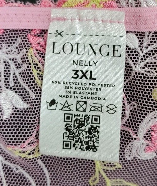 New LOUNGE Underwear Pink Nelly Thong/Suspender Set Size 3XL