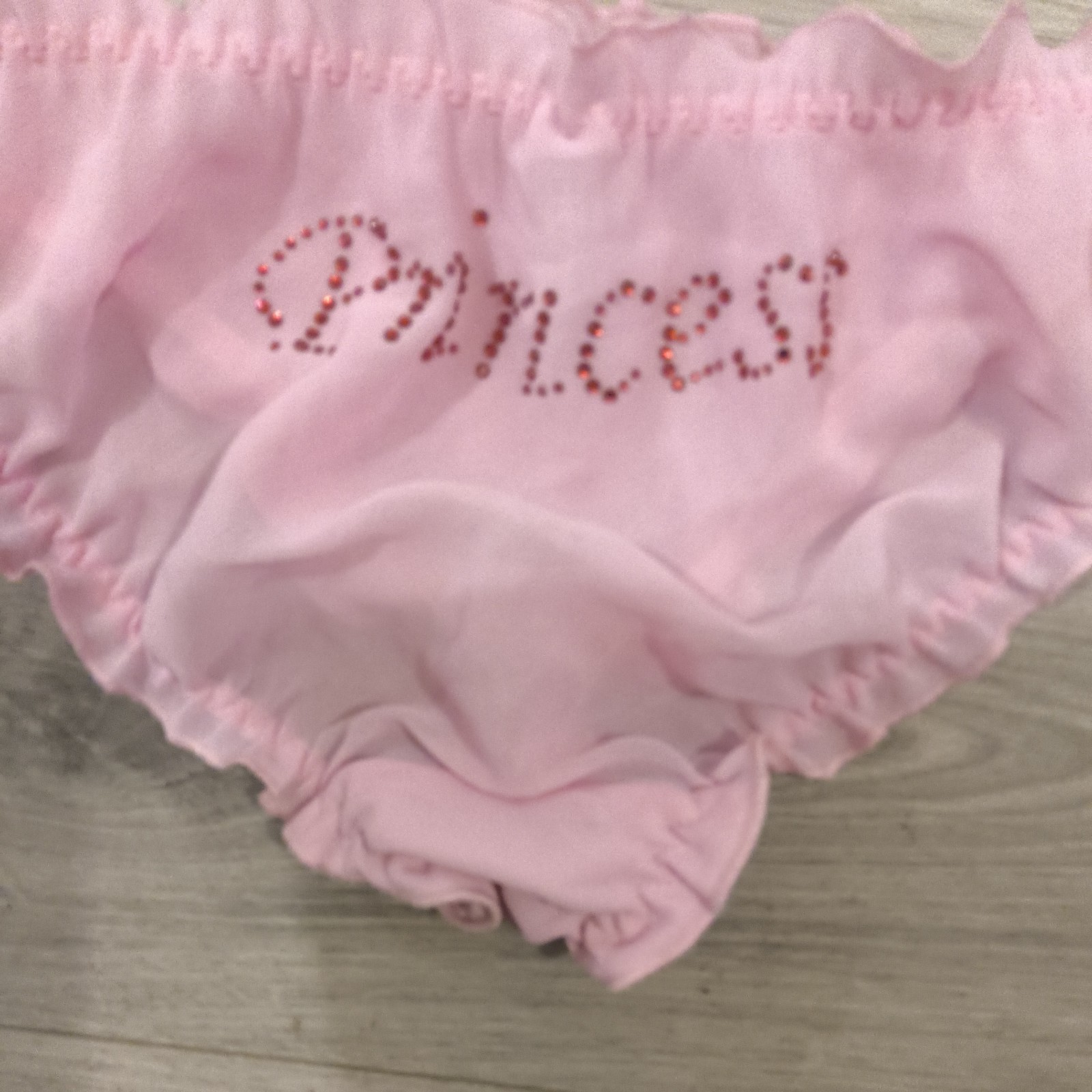BNWOT Vintage Ann Summers Pink Chiffon & Diamonte Princess Panties Sz Mdm 10-14