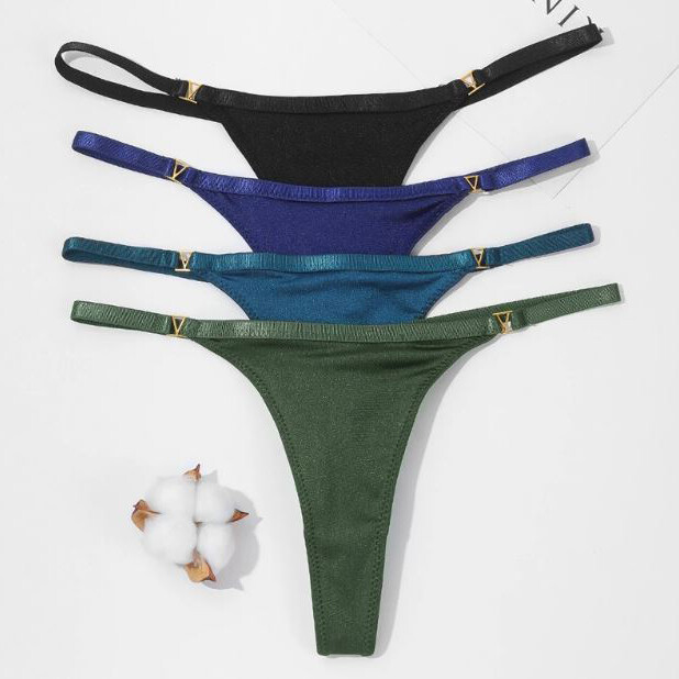 5 Pack Lot Womens Sexy Panties Low Waist G string Thongs Briefs Bikini Underwear