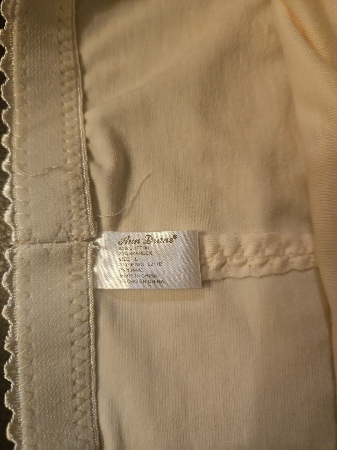 ANN DIANE High Waist Nylon Zipper Pocket Girdle Panties Underwear Size Large