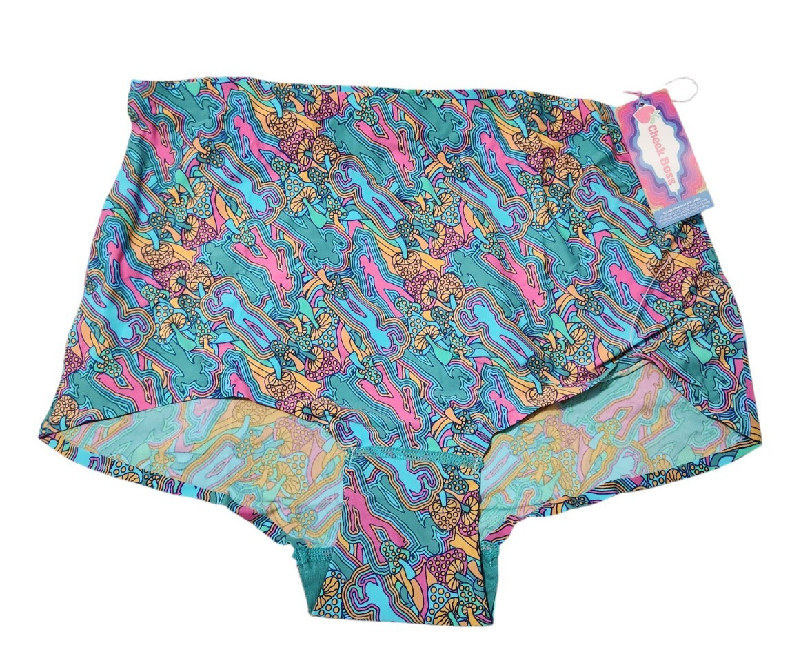Cheek Boss Panty Womens XL Brief Underwear Panties Mushrooms Disco Psychedellic