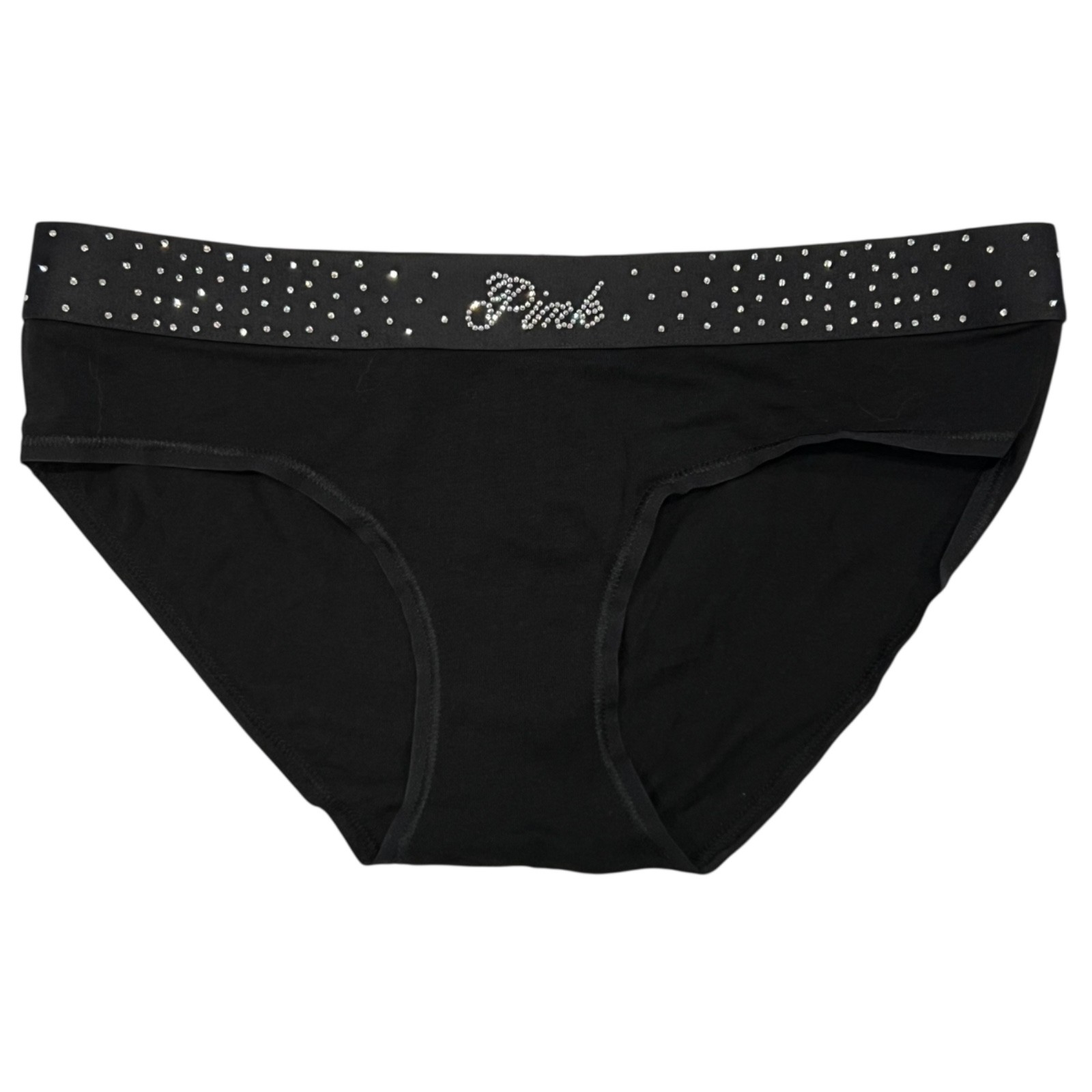 NWT VICTORIA’S SECRET PINK Hipster Pantie Sz XS-L-XL-XXL Black Bling