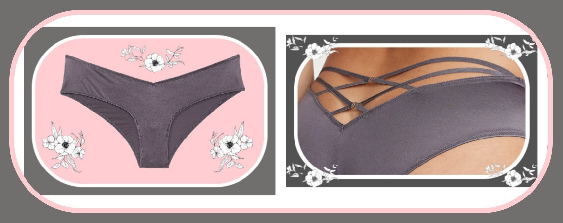 L Dark Grey Strappy Back Satin HighLeg Very Sexy Cheeky Victorias Secret Panty