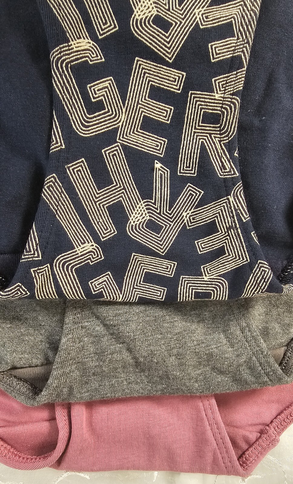 Tommy Hilfiger 3 Pk Cotton Stretch Bikini XL Rose, Gray & Navy w/HILFIGER Print