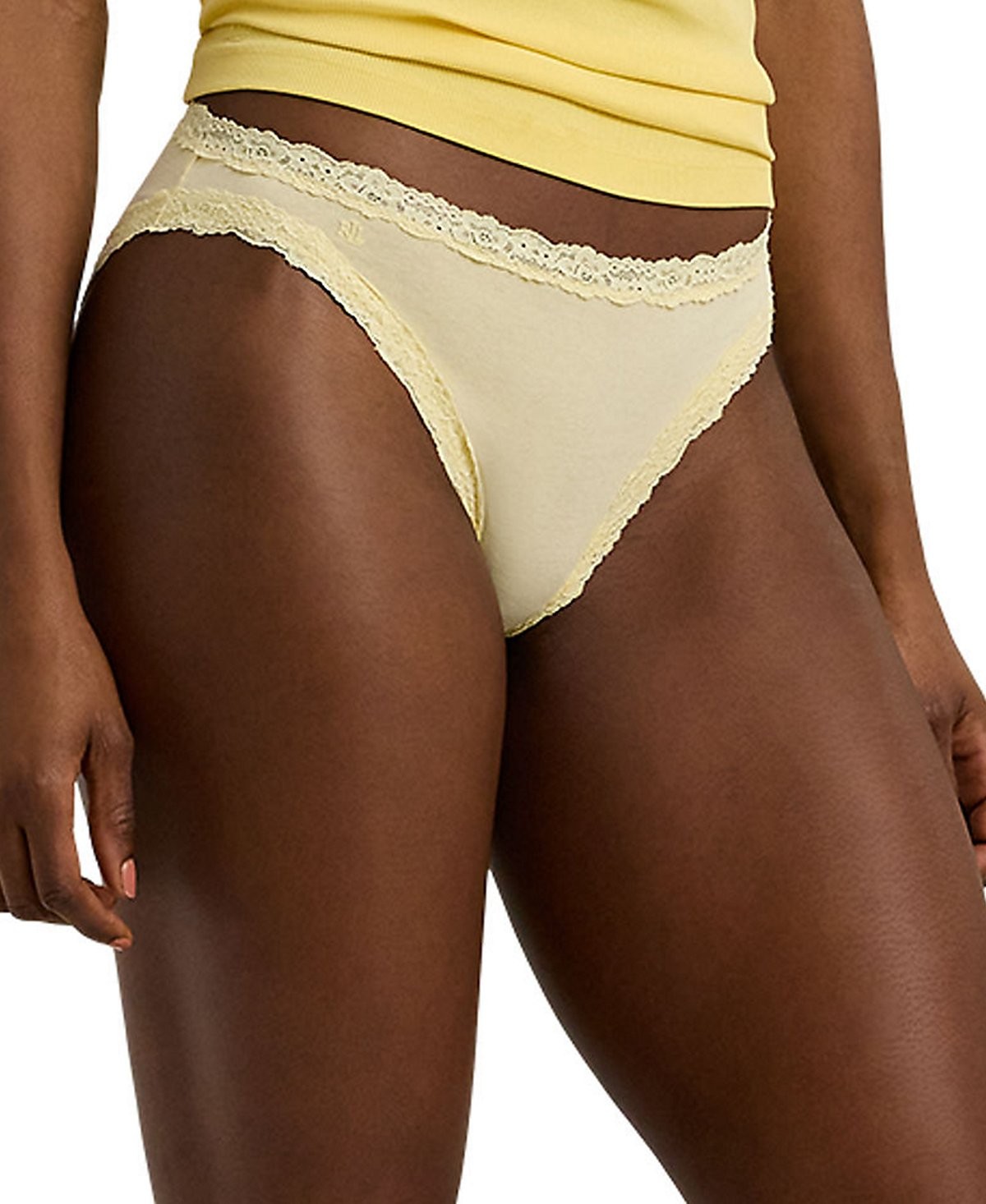 Lauren Ralph Lauren Cotton Jersey Bikini Brief Underwear 4L0076 Size L Yellow