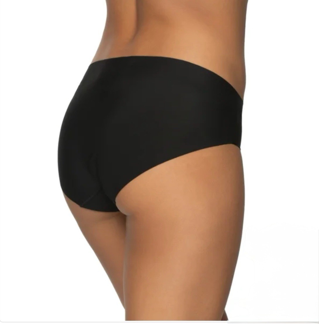 Black Bow Clean Cut Hipster Panties 5 Pack XL Seamless No Show Nylon Spandex New