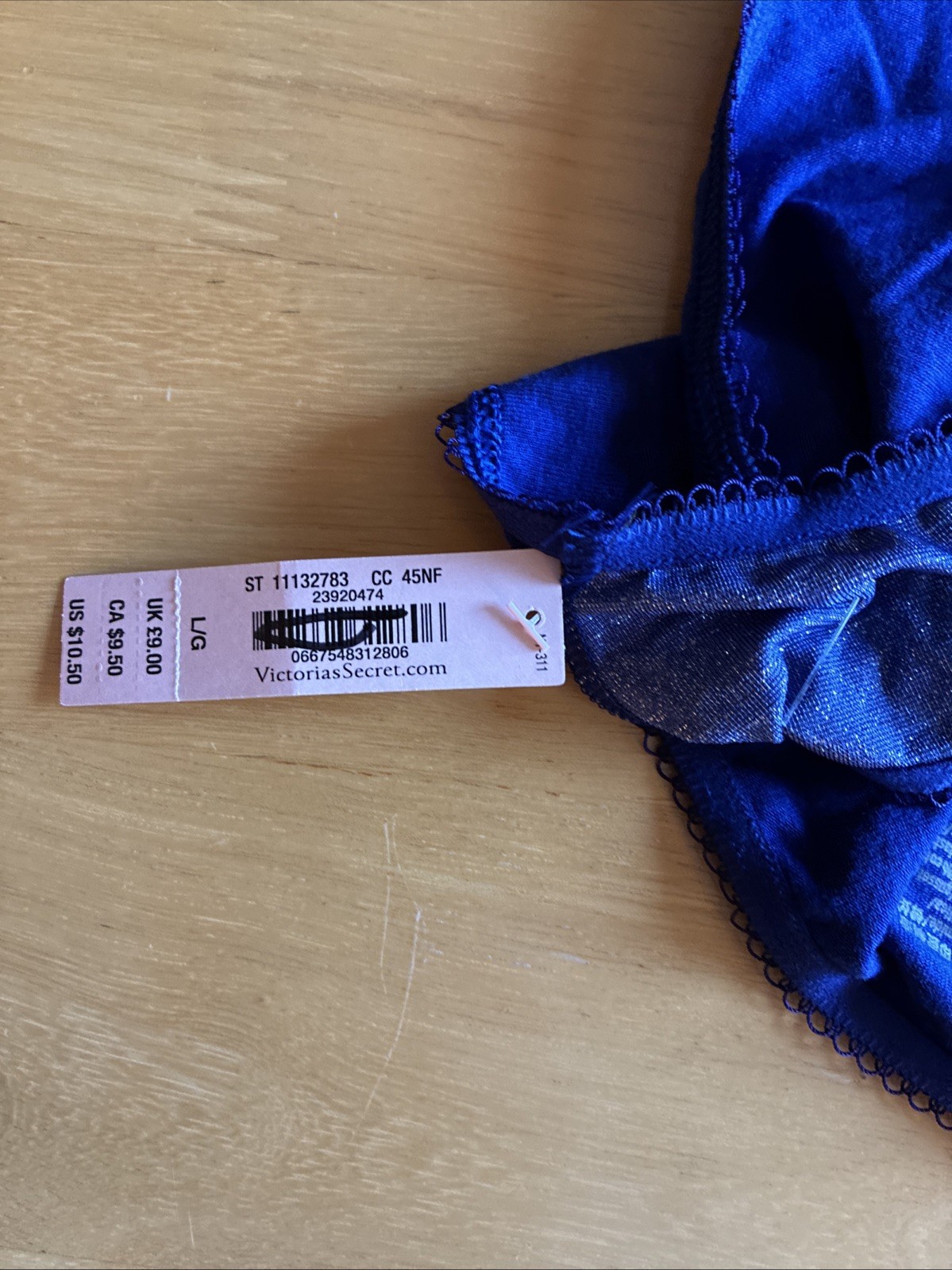 Victoria’s Secret High Leg Brief Size Large Blue Metallic NWT Sexy