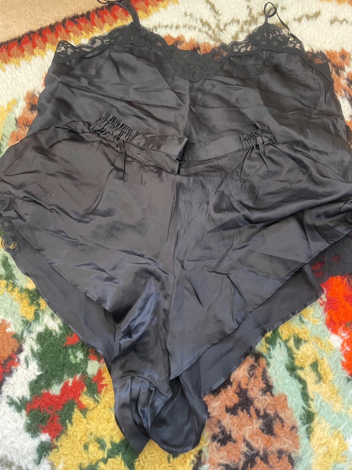 BNWT La Senza Black Pure Silk Cami Set- Large