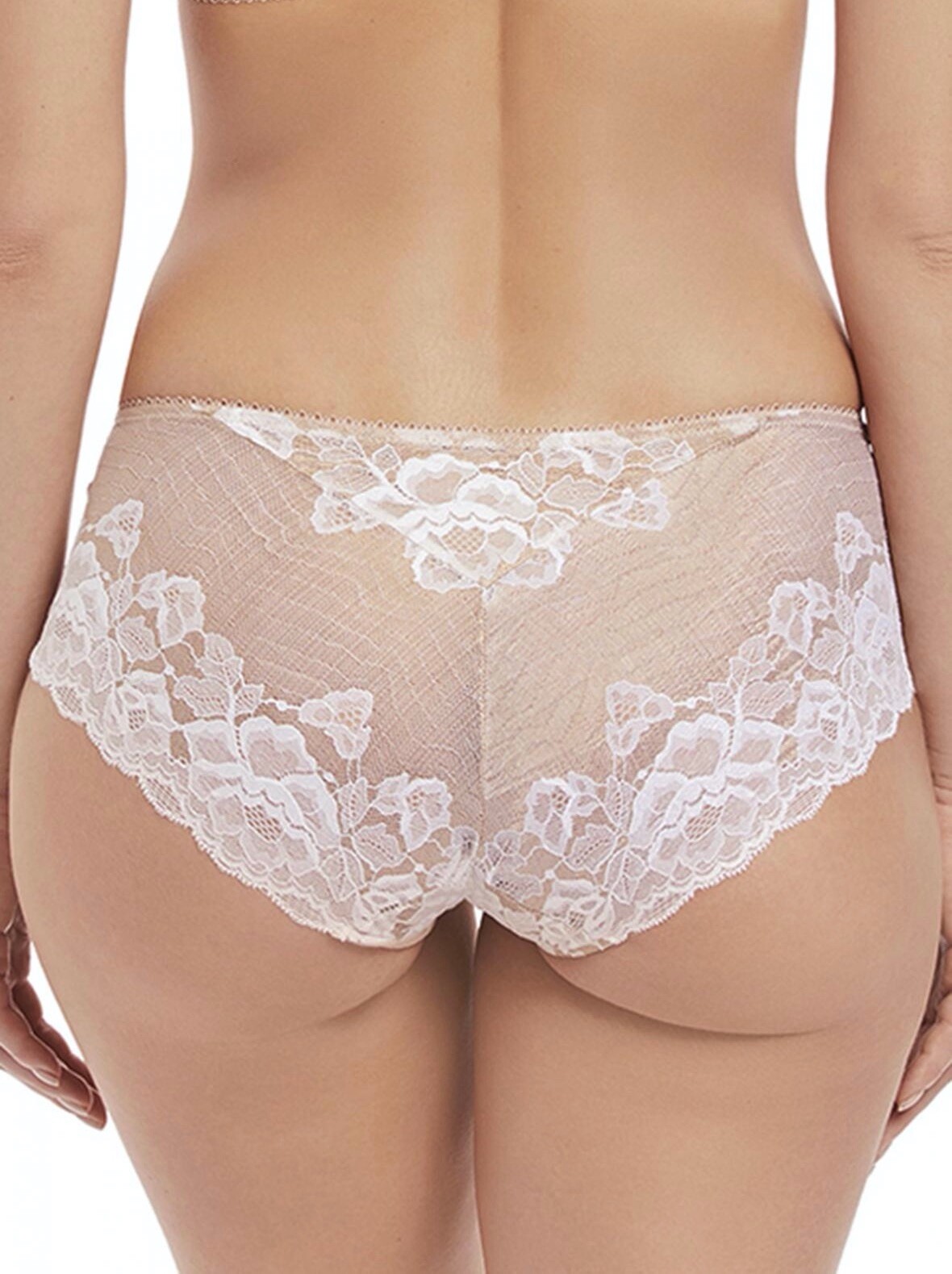 Fantasie Marianna Short Brief Latte Size M 12 14 Beige White Lace Knickers 9206