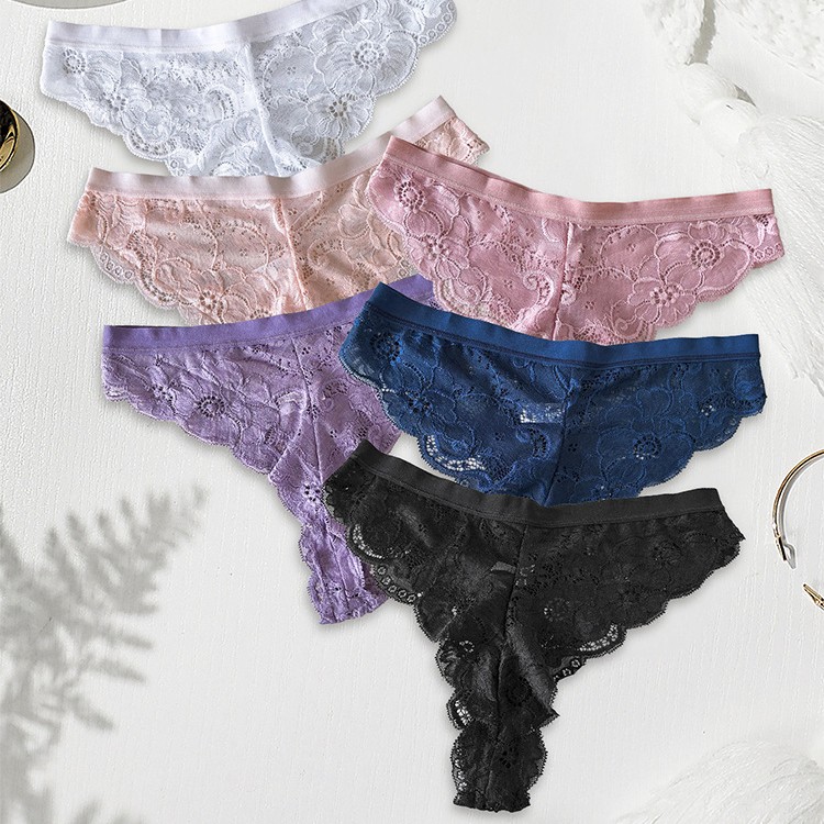 6 Pack Lot Sexy Ladies Womens Lace Panties Underwear Thongs Lingeries Briefs