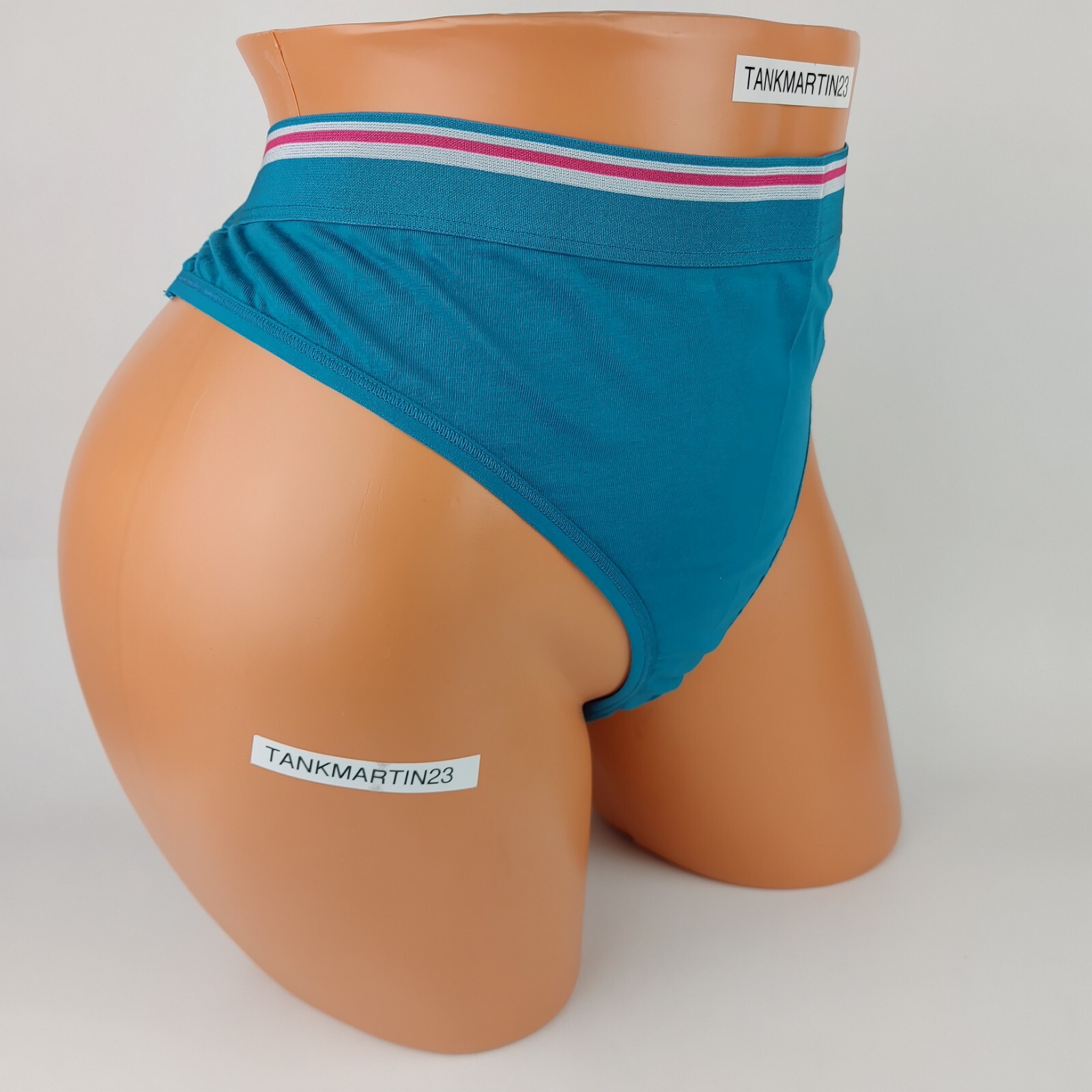 NWT LANE BRYANT CACIQUE PLUS 18/20 COTTON THONG PANTY W/ LACE BACK TEAL BLUE