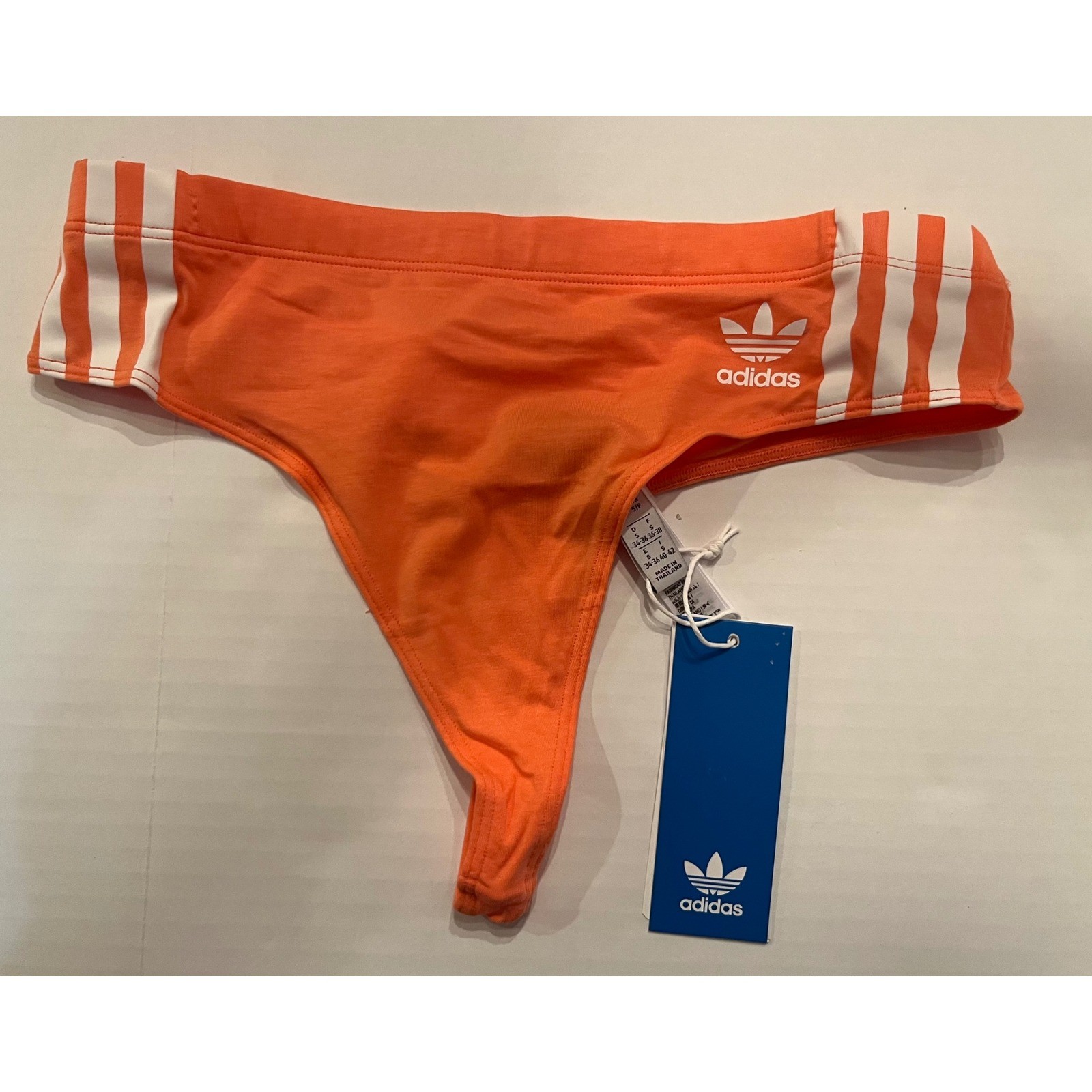 Adidas Woman’s Wide Side Thong Panties Underwear Size Small Coral Fusion