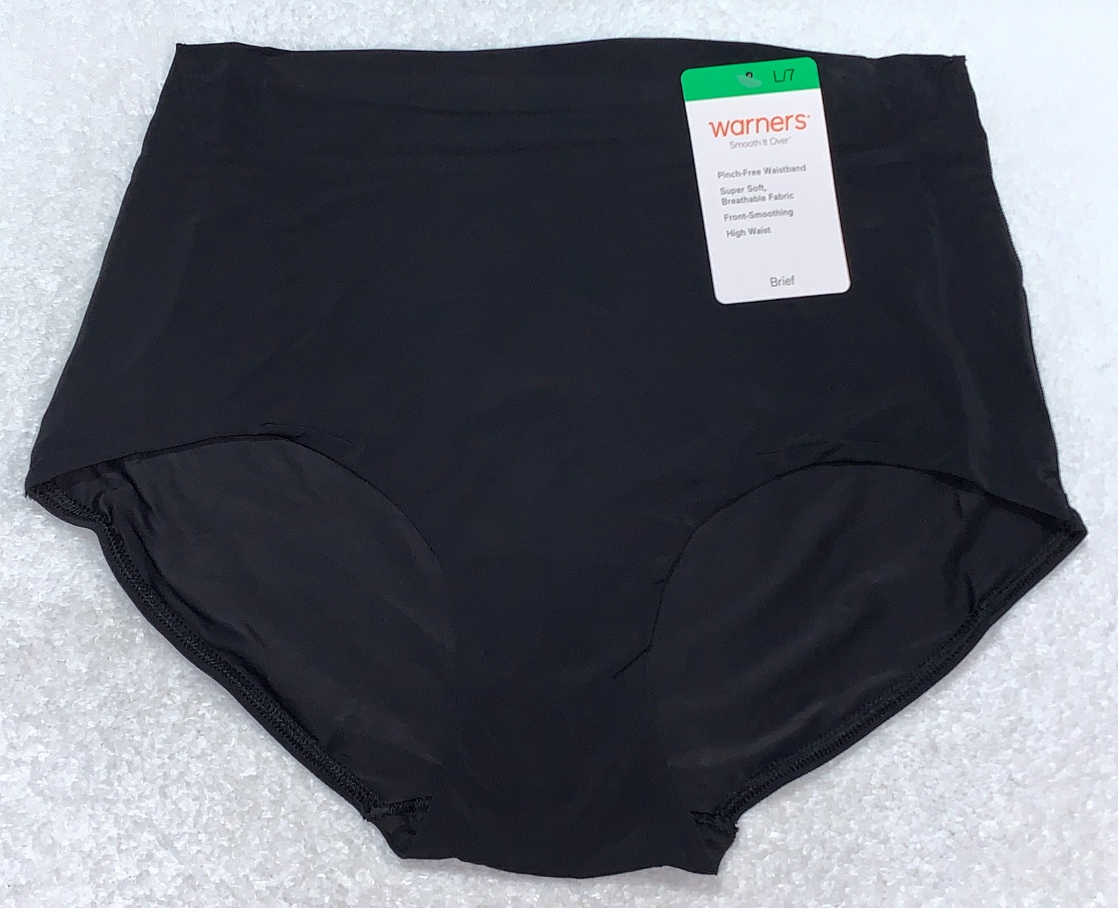 WARNERS Smooth It Over Black Modern Brief Panty Womens Sz M 6 L 7 XL 8 2XL 9