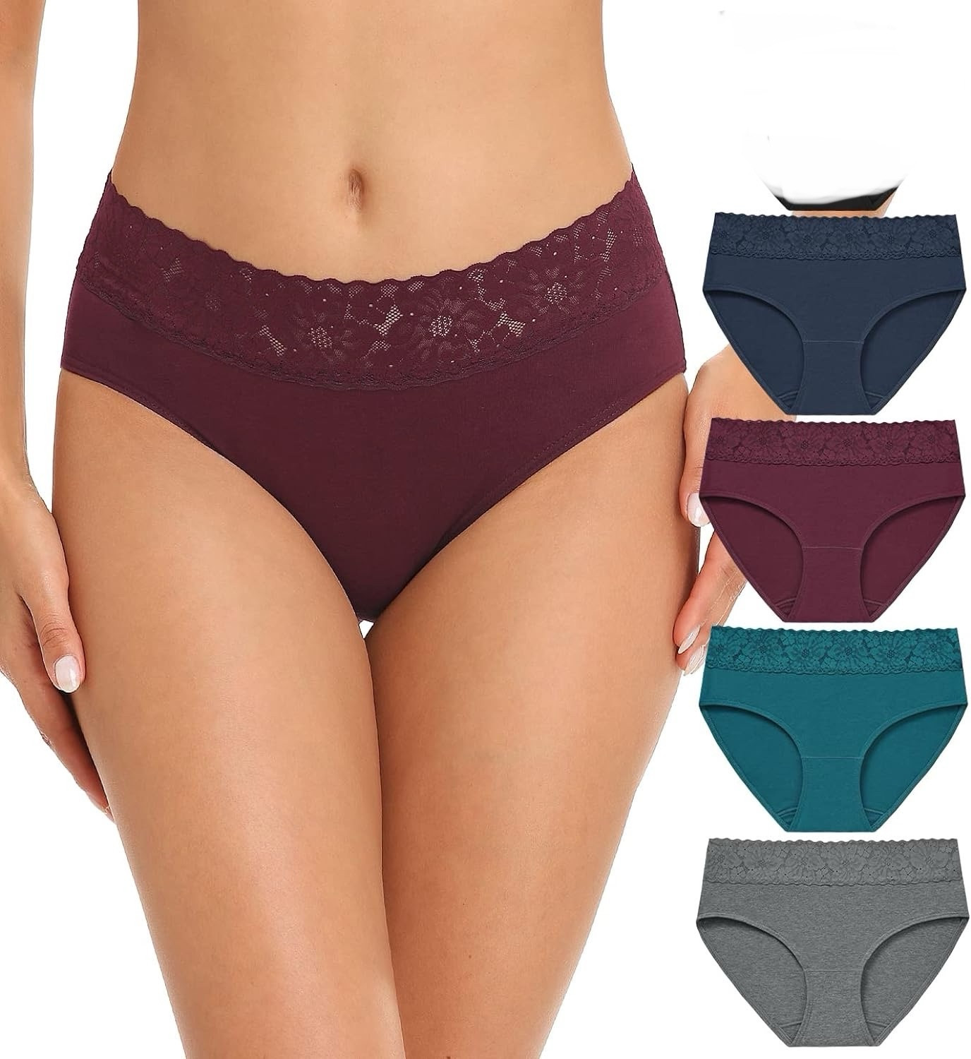 RHYFF Women’s Underwear Bikini Panties Soft Hipster Stretch Full Briefs 4PK
