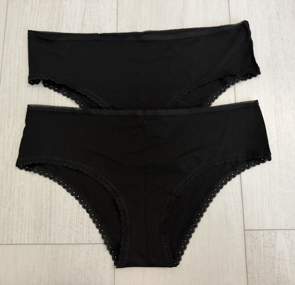 Pact Low-Rise Lace Cheeky Hipster 2 Pack Sz XXL Black