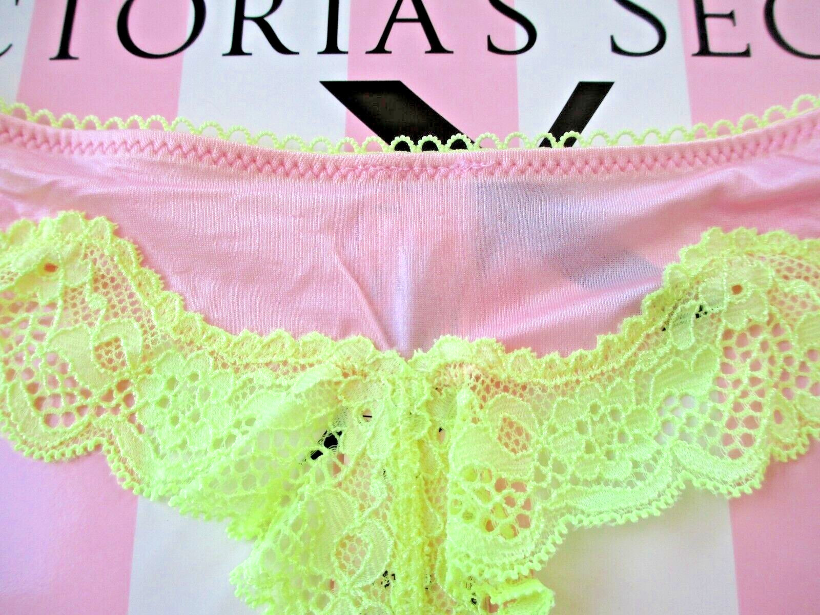 VICTORIA’S SECRET Tease High Leg Thong Panty S M L XL Pretty Blossom Pink Yellow