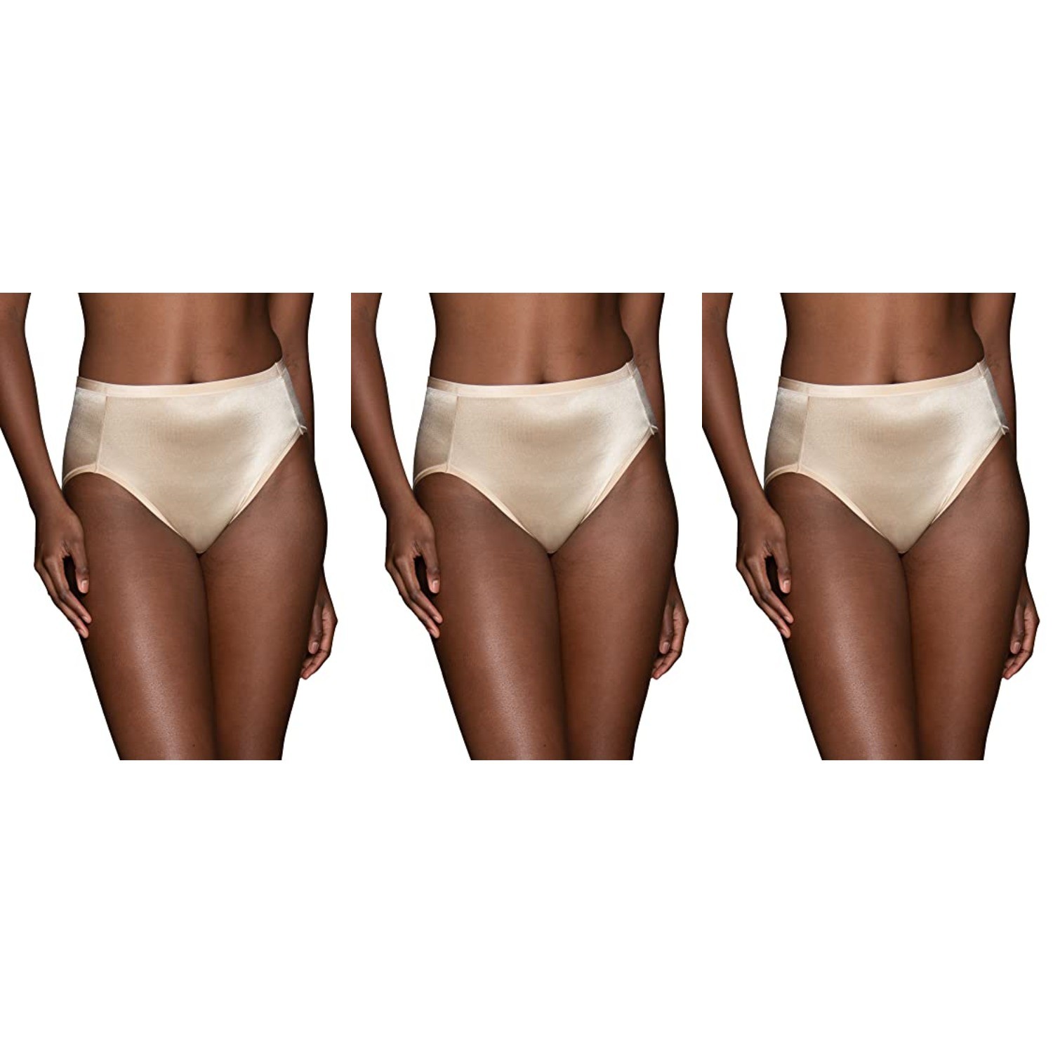Vanity Fair Body Caress High Cut Panties Size 9 Damask Neutral 13137 3 Pack NWT
