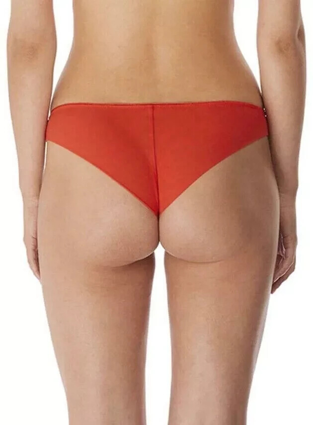 Freya Cameo Brazilian Brief Size M 12 14 Firefly Red Mid Rise Knickers 3167 New