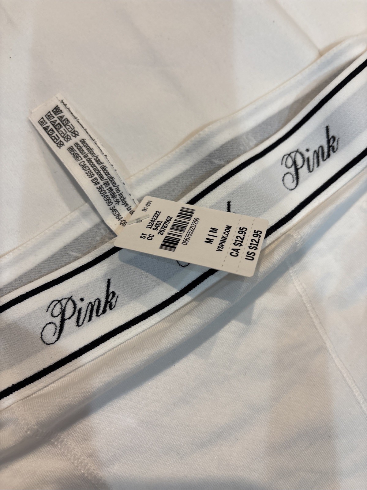 PINK Victoria’s Secret Boyshorts Womens Medium White High Waist Underwear NWT