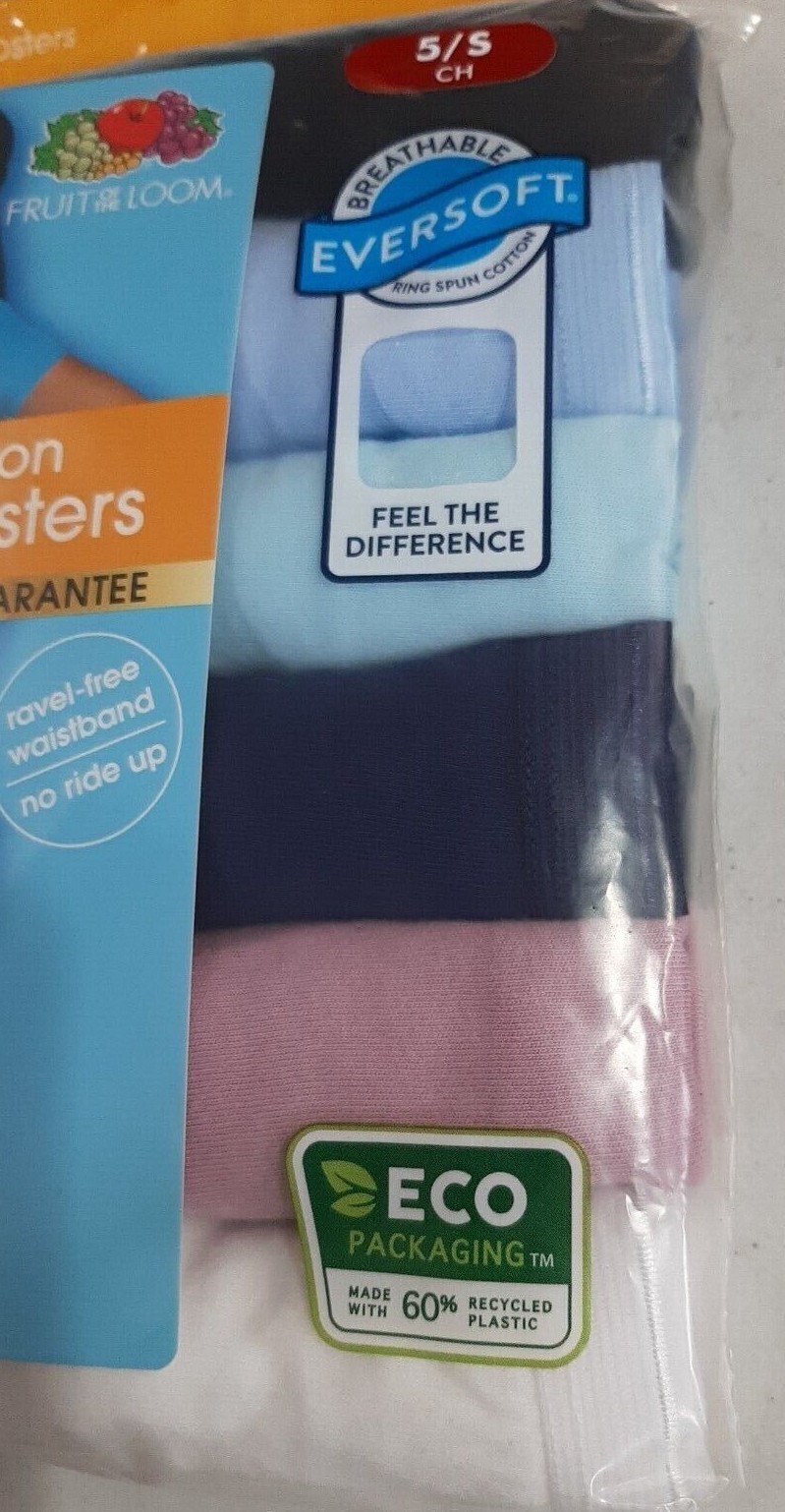 Fruit of the Loom Women’s 6 Pack Cotton Hipsters NEW Size 5