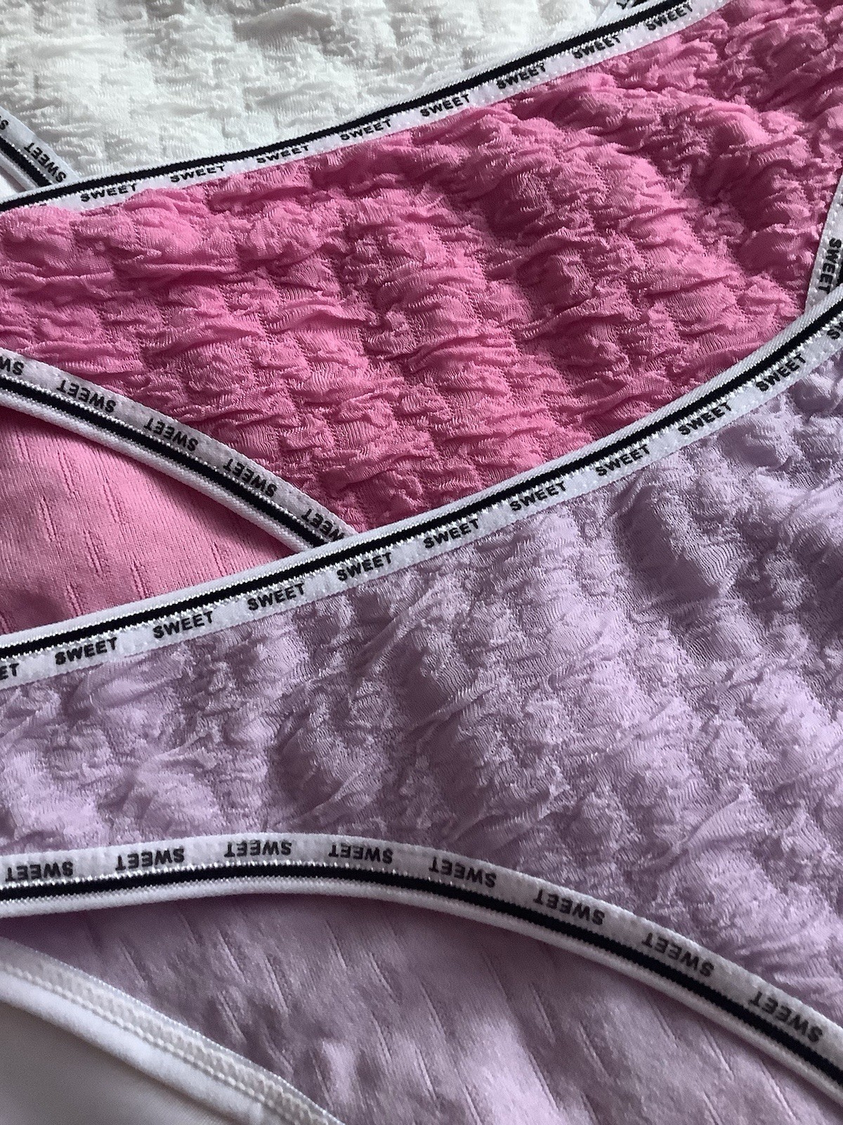 Women’s SWEET Brief Panties Lavender Pink White Black Fuchsia Stretch 5pk Medium