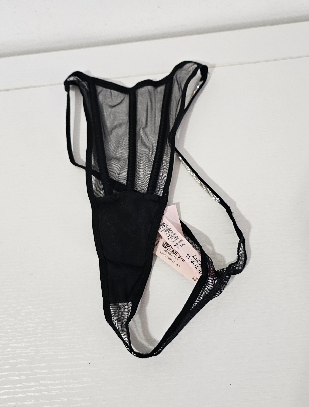 Victoria’s Secret Very Sexy Sheer Shine Thong Panty – Black – Size M – 11245238
