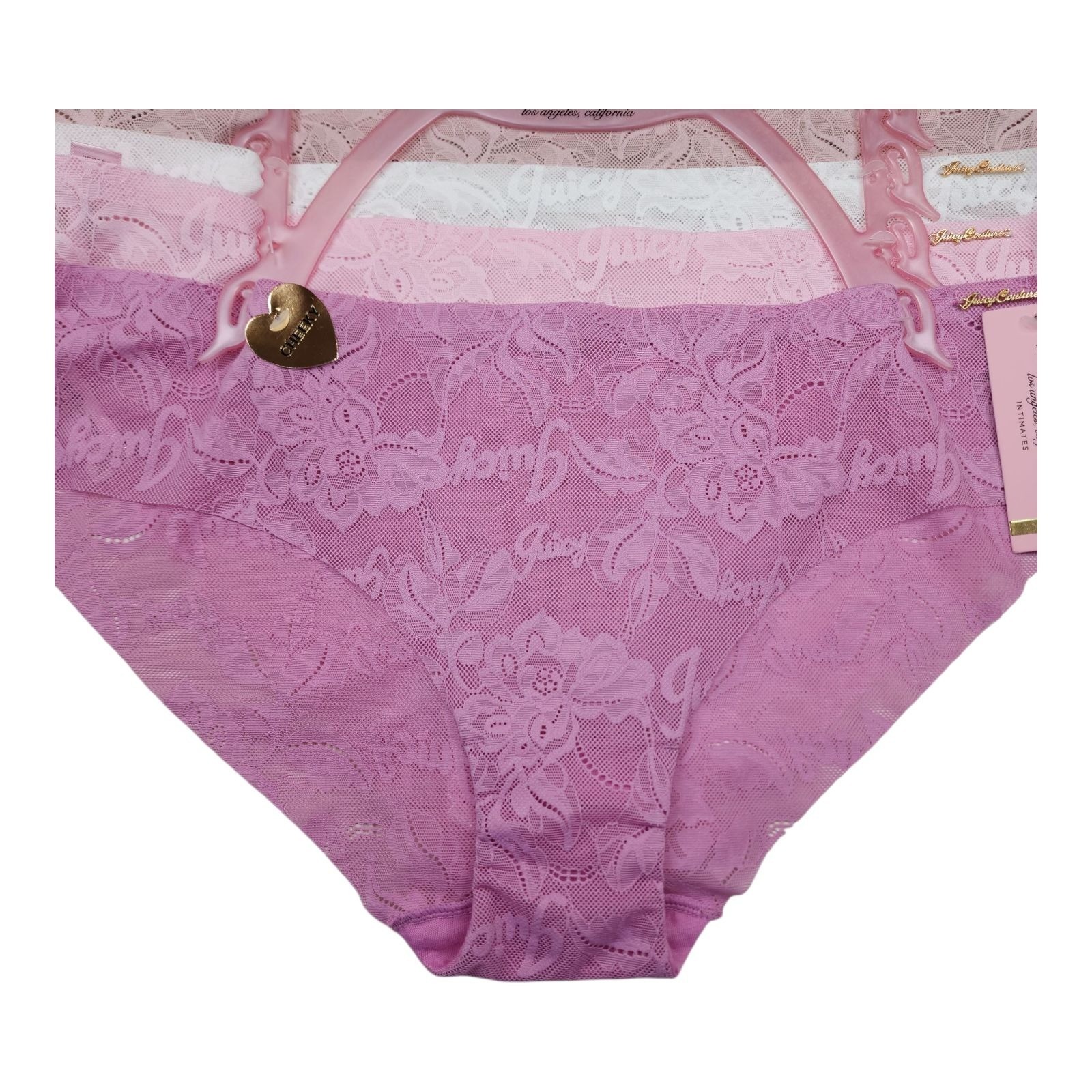Juicy Couture Womens Lace Panties 5-Pack XL Nylon & Spandex Intimates