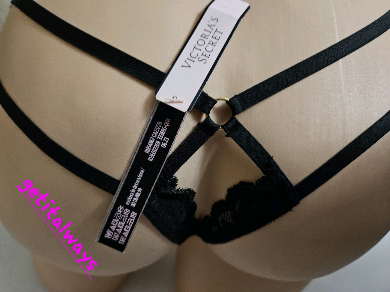 XS-XXL Victoria’s Secret Very Sexy Strappy Lace Crotchles Thong Panty $29.50