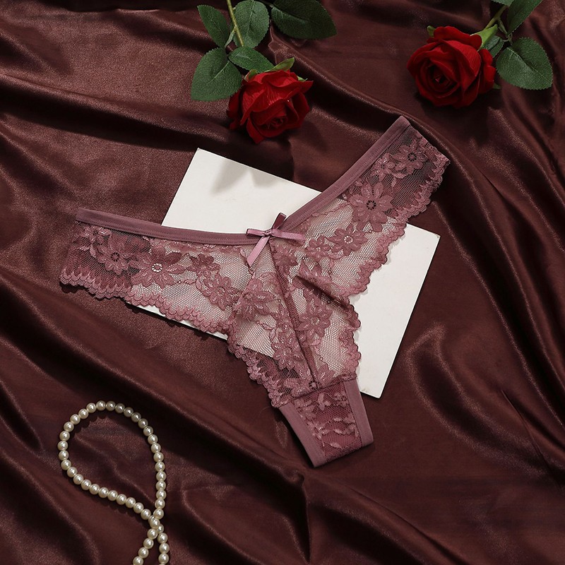 6 Pack Lot Sexy Womens Lace See Through Panties Thongs Briefs Cheeky Lingeries