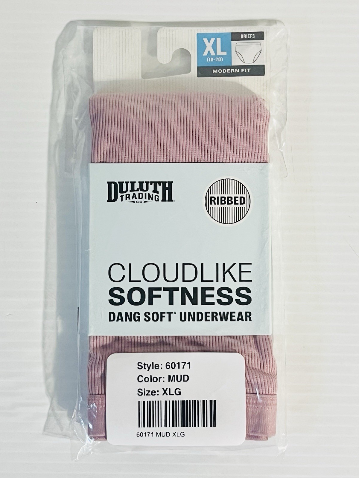 Duluth Women’s Dang Soft Underwear Ribbed Brief/Dusty Rose Size XLG (18-20) NWT