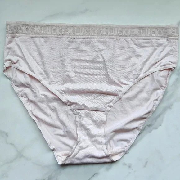Lucky Brand Lucky Lace Hi-Cut Brief Panty Pastel Pink Size L