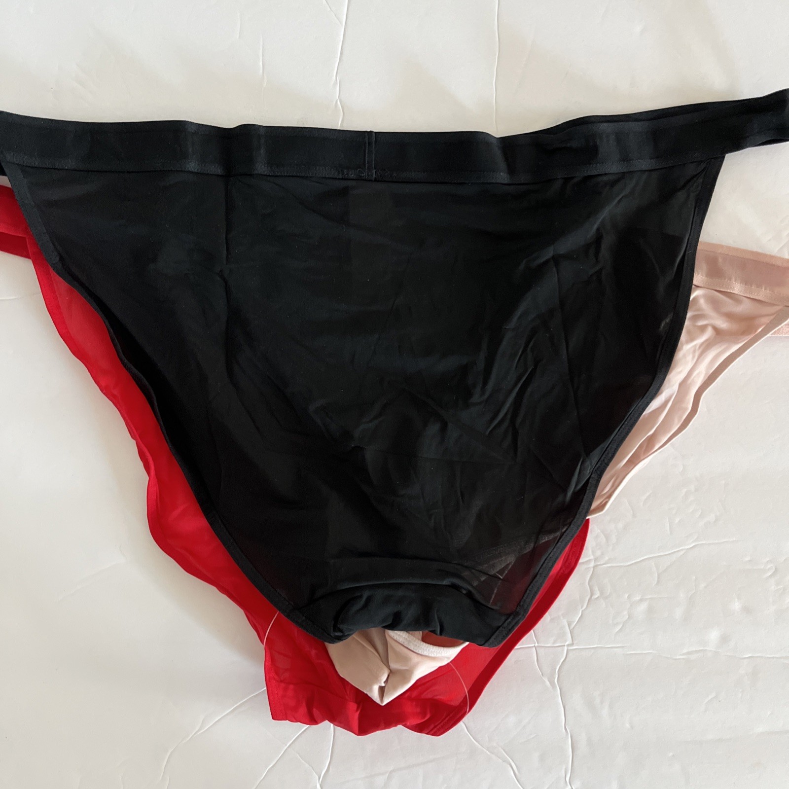 Joyspun Women’s Hosiery Micro String Bikini Stretch Fabric 3-Pack Size L (12-14)