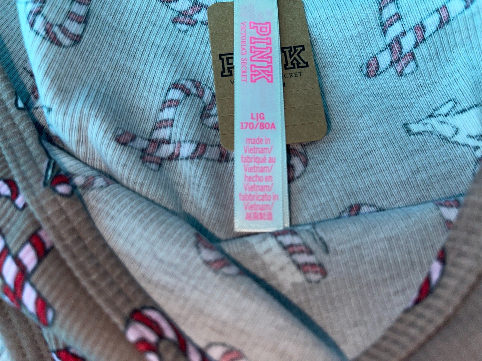 3 Victoria’s Secret Pink Cheekster Cotton Iced Coffee Candy Cane Dog Large