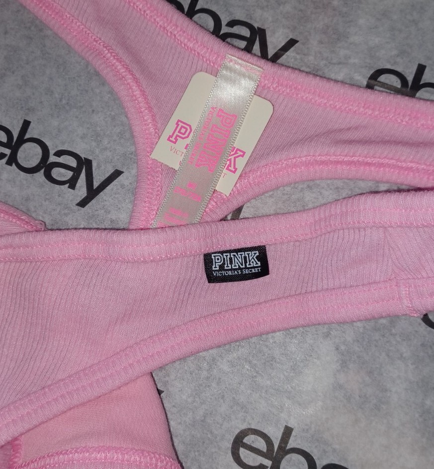 VS pink ribbed thong Panty BRAND NEW SIZE medium bubblegum