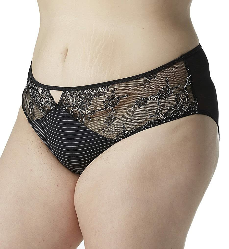 Ashley Graham Basic Hi Cut Plus Size Brief Panty  Black Black 3X