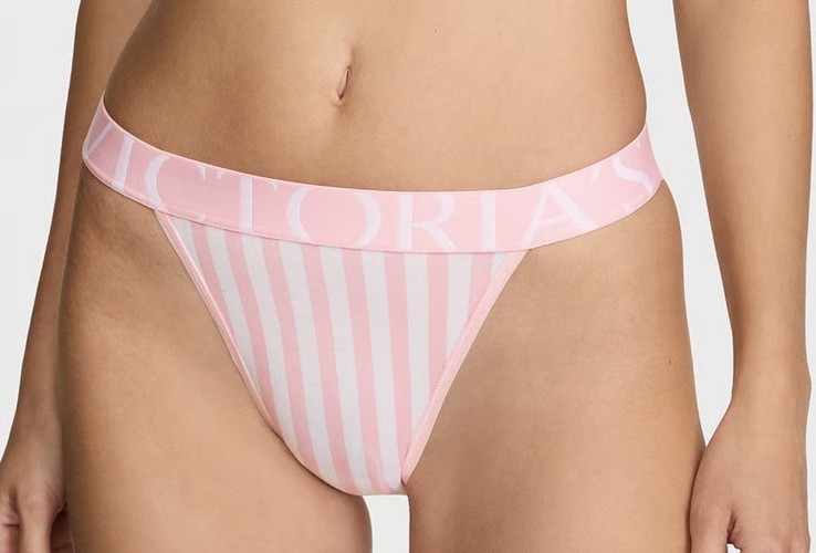 NWT VICTORIA’S SECRET 🌹EXPLODED PINK STRIPE🌹 FRENCH CUT SMALL PANTY