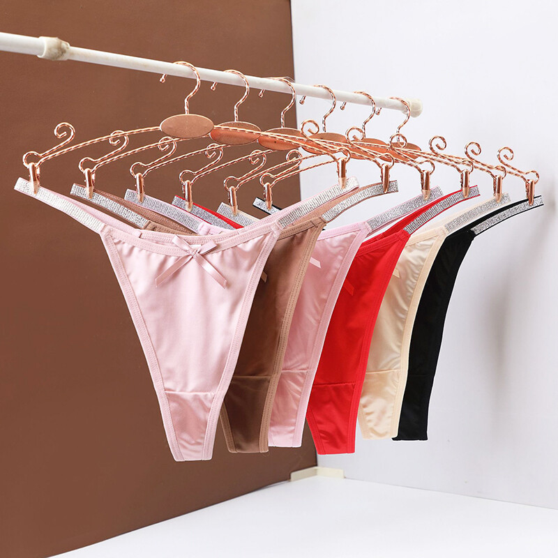 6 Pack Lot Sexy Womens Satin Panties Thongs G string Bikinis Underwear Lingeries