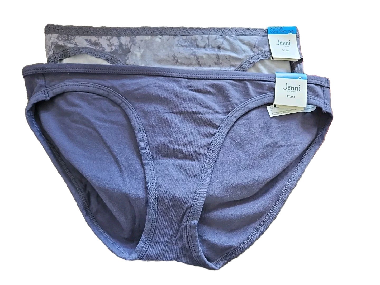 Jenni Women’s 95% Cotton Bikini Panties, Blue XL 2pk