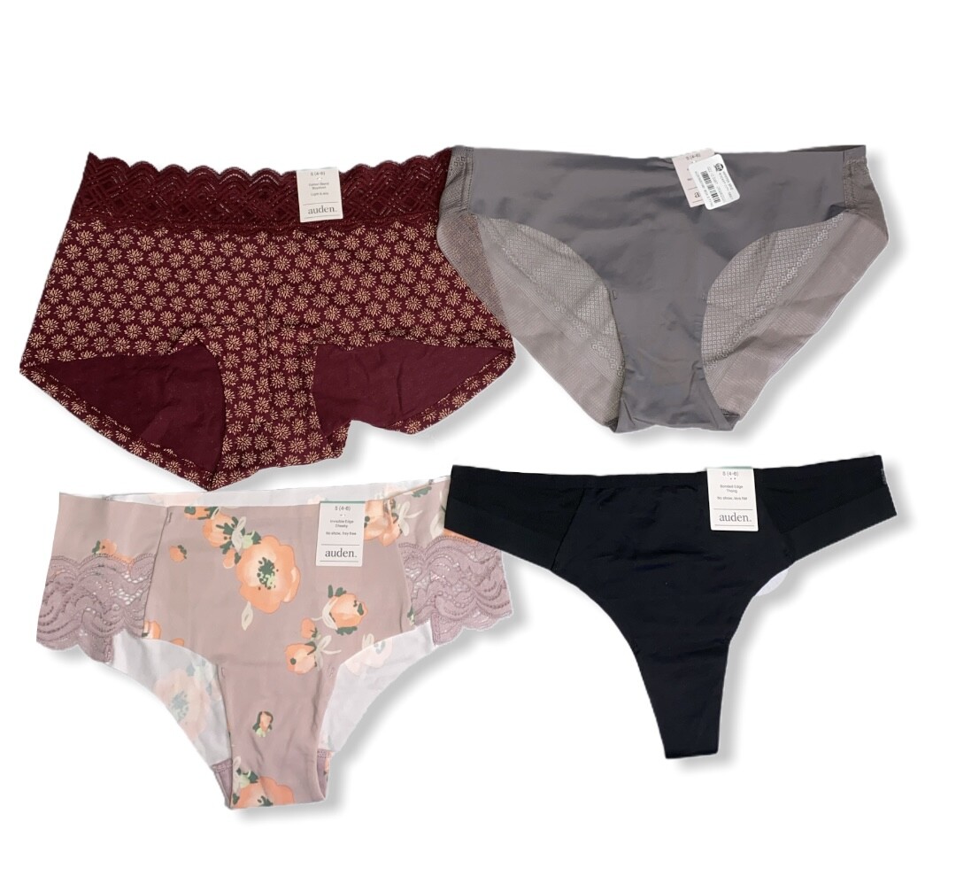 Women’s 4pk Assorted Styles & Colors Underwear – Auden – Size S (4-6) – 390