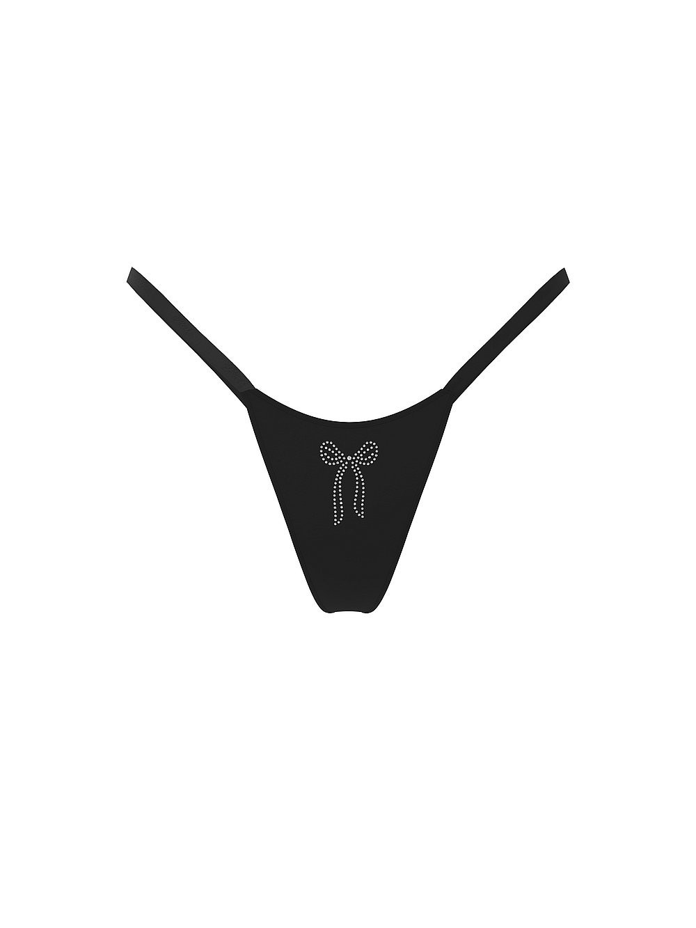 Victoria’s Secret PINK – S Logo Cotton Micro Thong – Rhinestone Bow Christmas
