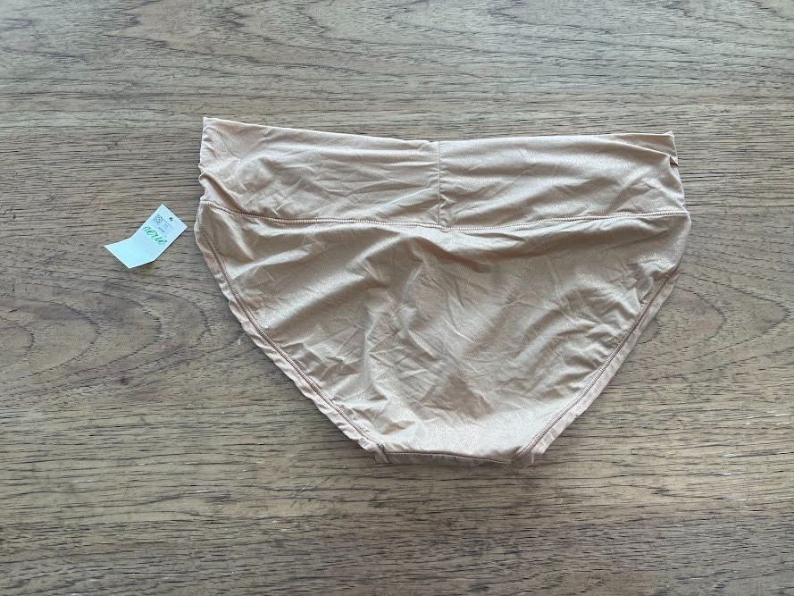 Aerie Gold Sparkle LARGE SMOOTHEZ Mid Waist Boybrief Underwear Panty NWT