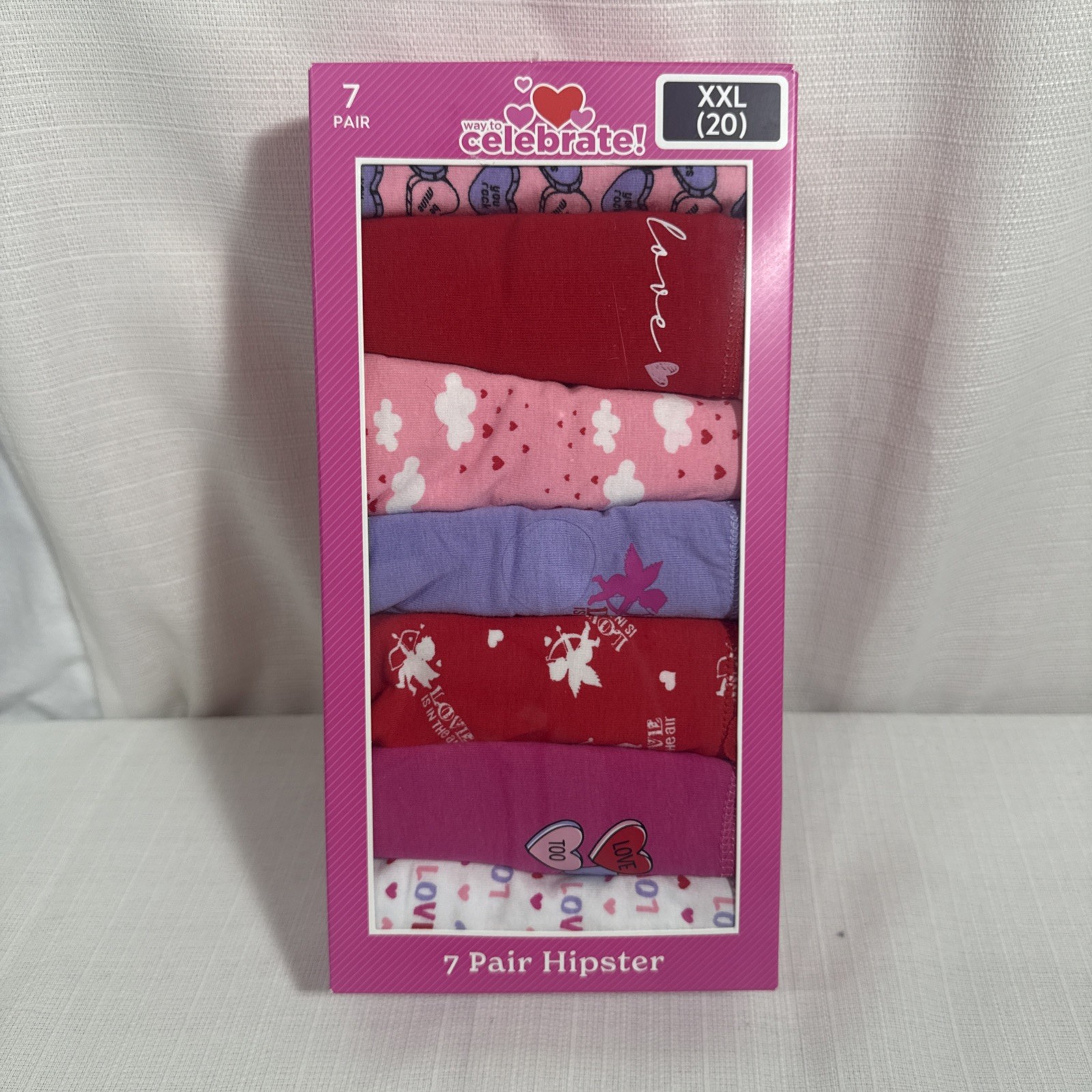 Way To Celebrate Women’s 7-Pair Cotton/Spandex Hipster Panties 2X-Large 20 NWT