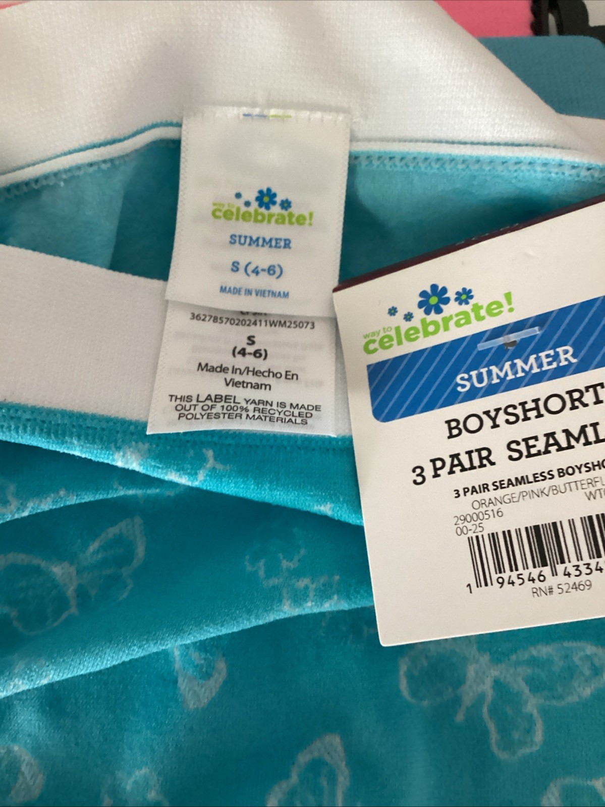 CELEBRATE! SUMMER 3-Pack SEAMLESS Boyshort Panties Sz. S*