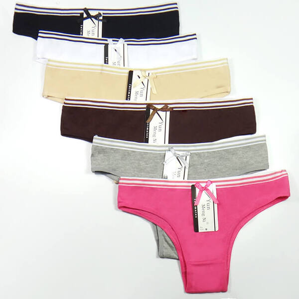 6 x Womens Sheer Spandex / Cotton Briefs – Assorted Colours Underwear Undies