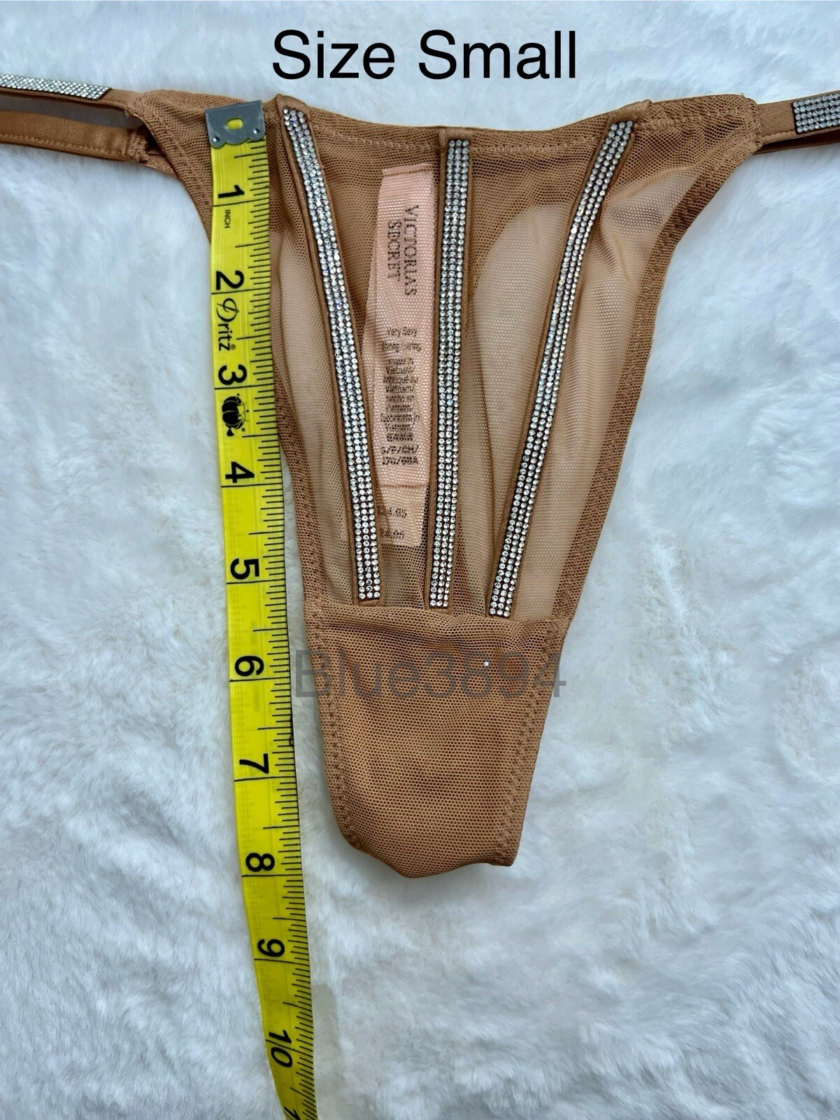 💗Victoria’s Secret Shine Rhinestone Strap Sheer Thong Size Small/Medium/Large