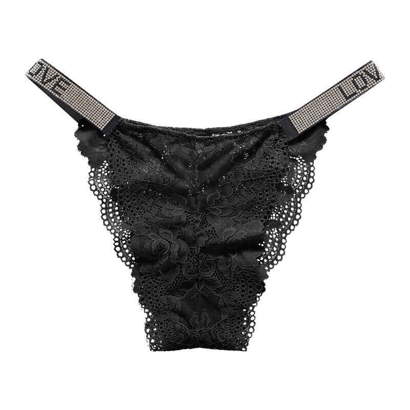 Sexy Womens Lace Panties Underwear V back Glitter Strap Thong G string Lingeries