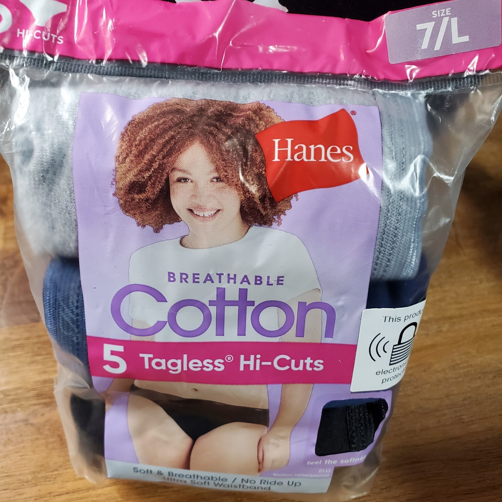 1 pkg Hanes Women’s BREATHABLE Cotton TAGLESS HI-CUT Panties Size 7 Large New