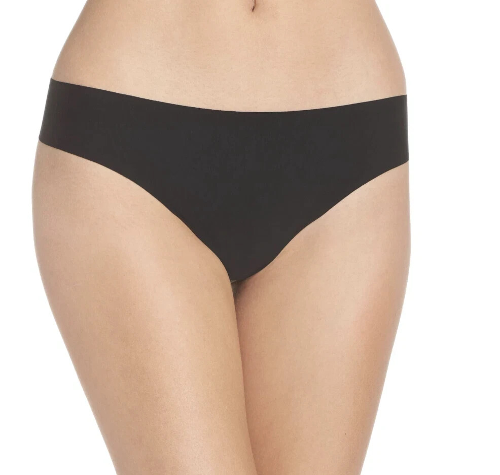 Commando L94412 Butter Mid Rise Thong Panty Midnight Black Women’s Size L