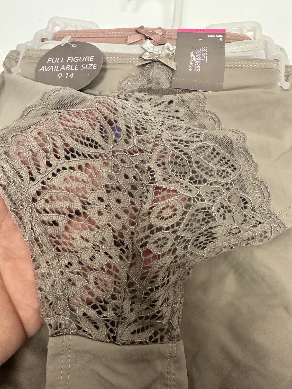 3 Pairs Secret Treasures Womens Nylon Lace InsetBikini Underwear-Size 11 B6