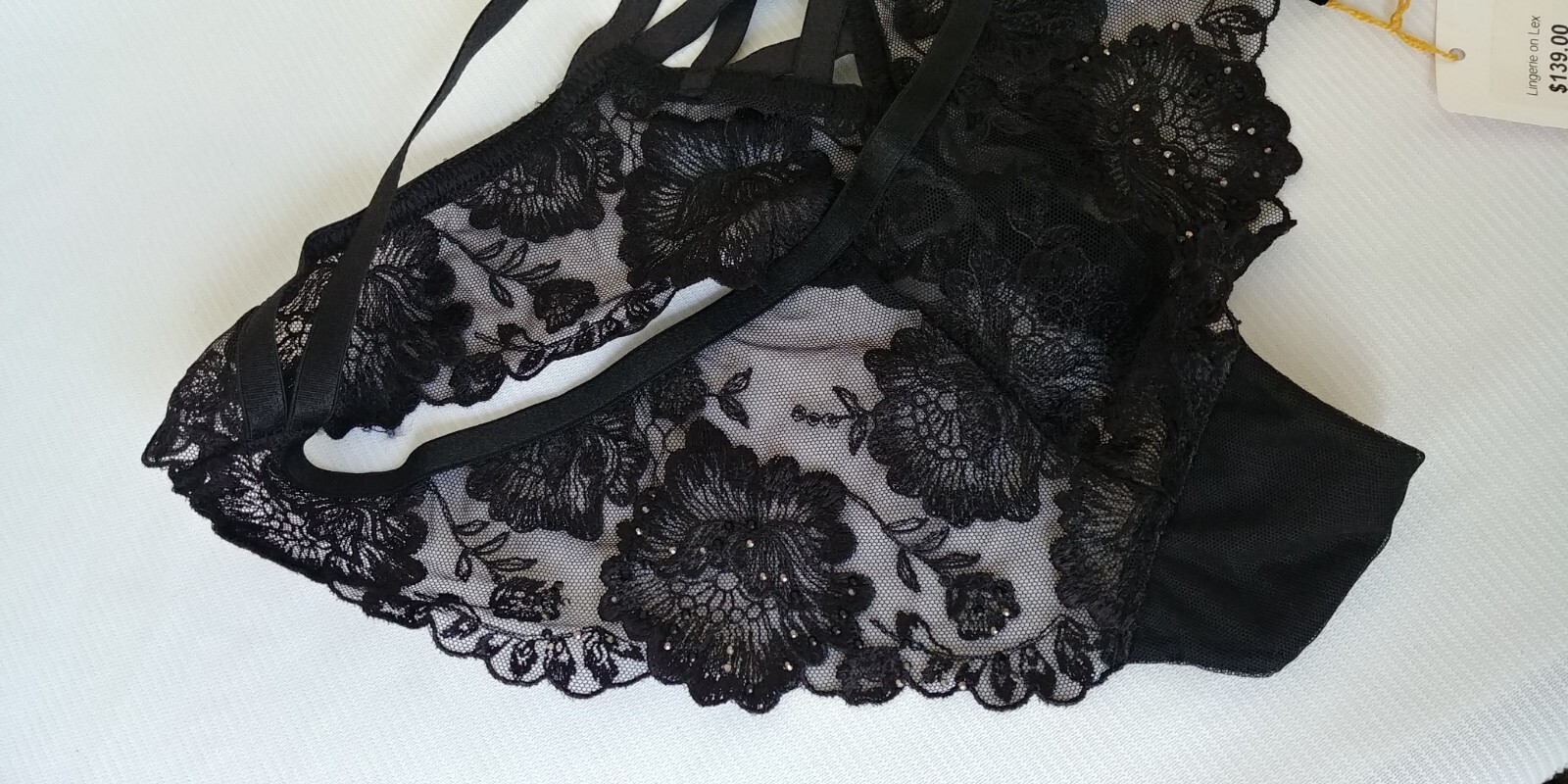 Aubade Paris Lingerie on Lex Nuit Indecente Tanga Noir Black Panties Size S